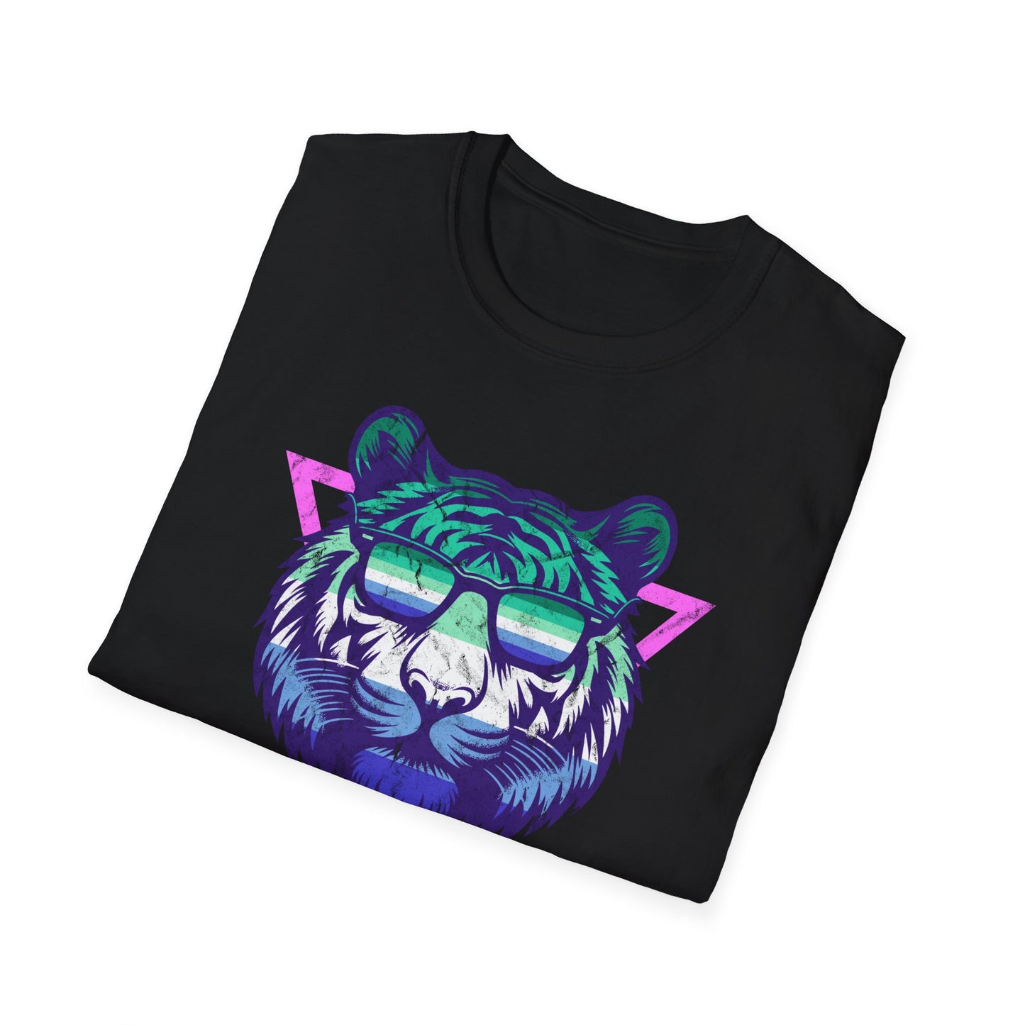 Tiger Gay Men Pride Colors Soft Tee