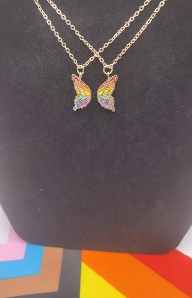 Rainbow Butterfly Necklace
