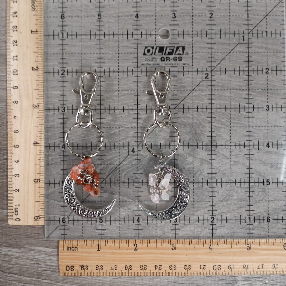 Gemstone Moon Keychain, assorted