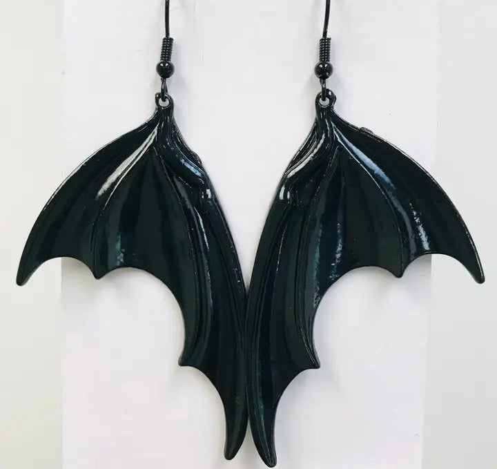 Black Bat Wing Earrings
