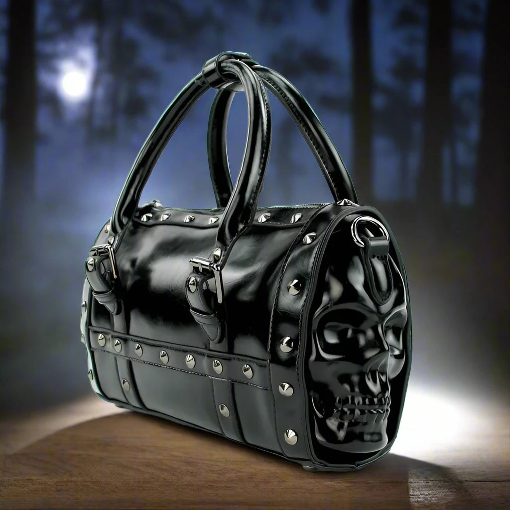 Dual Skull Satchel Bag