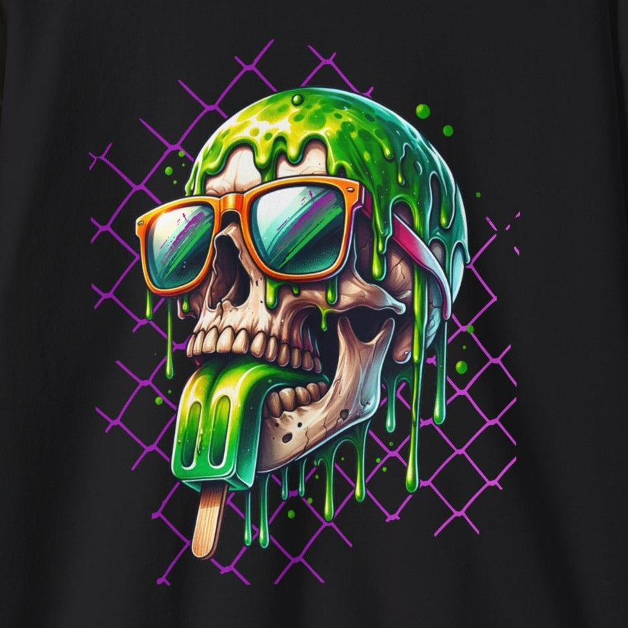 Melted Neon Skull Crewneck Sweatshirt