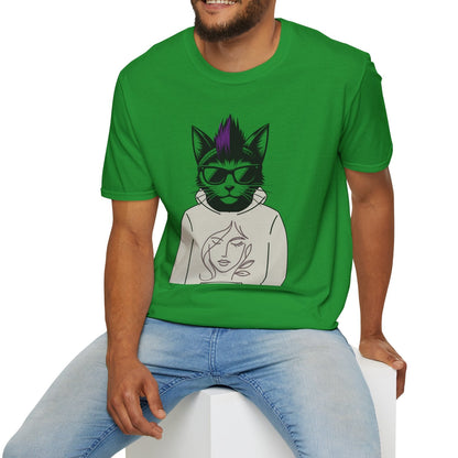 Cat Wearing Hoodie, Soft Tee