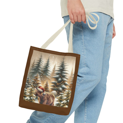 Highland Cow Winter, Tote Bag