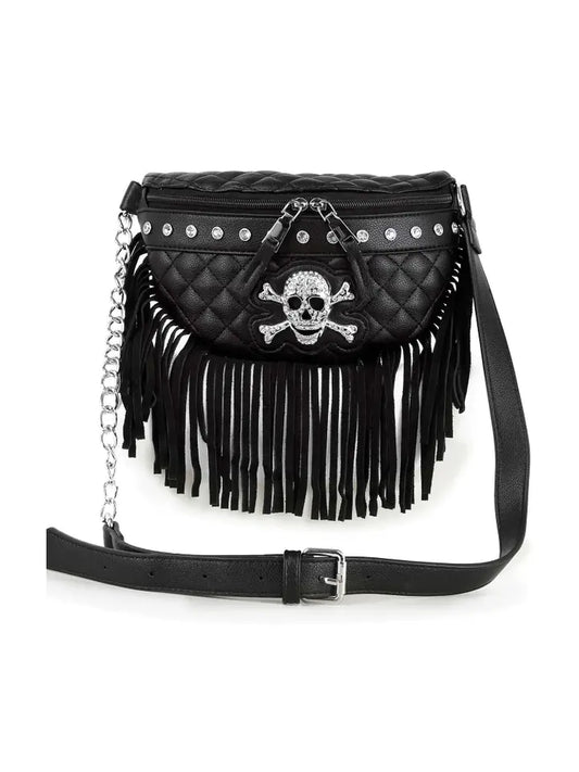 Fringed Skull Crossbody Bag