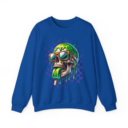 Melted Neon Skull Crewneck Sweatshirt