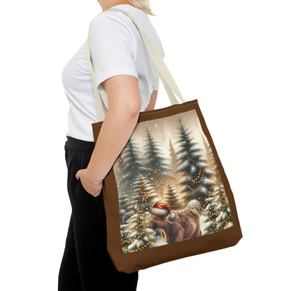 Highland Cow Winter, Tote Bag