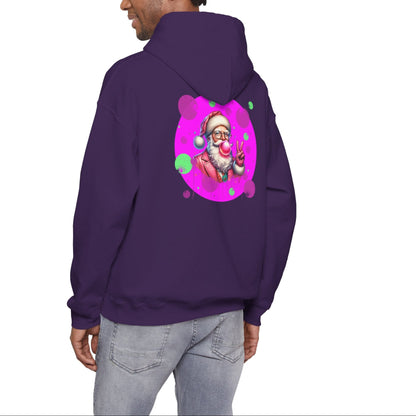 Pink & Green Santa, Hooded Sweatshirt