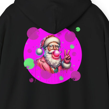 Pink & Green Santa, Hooded Sweatshirt