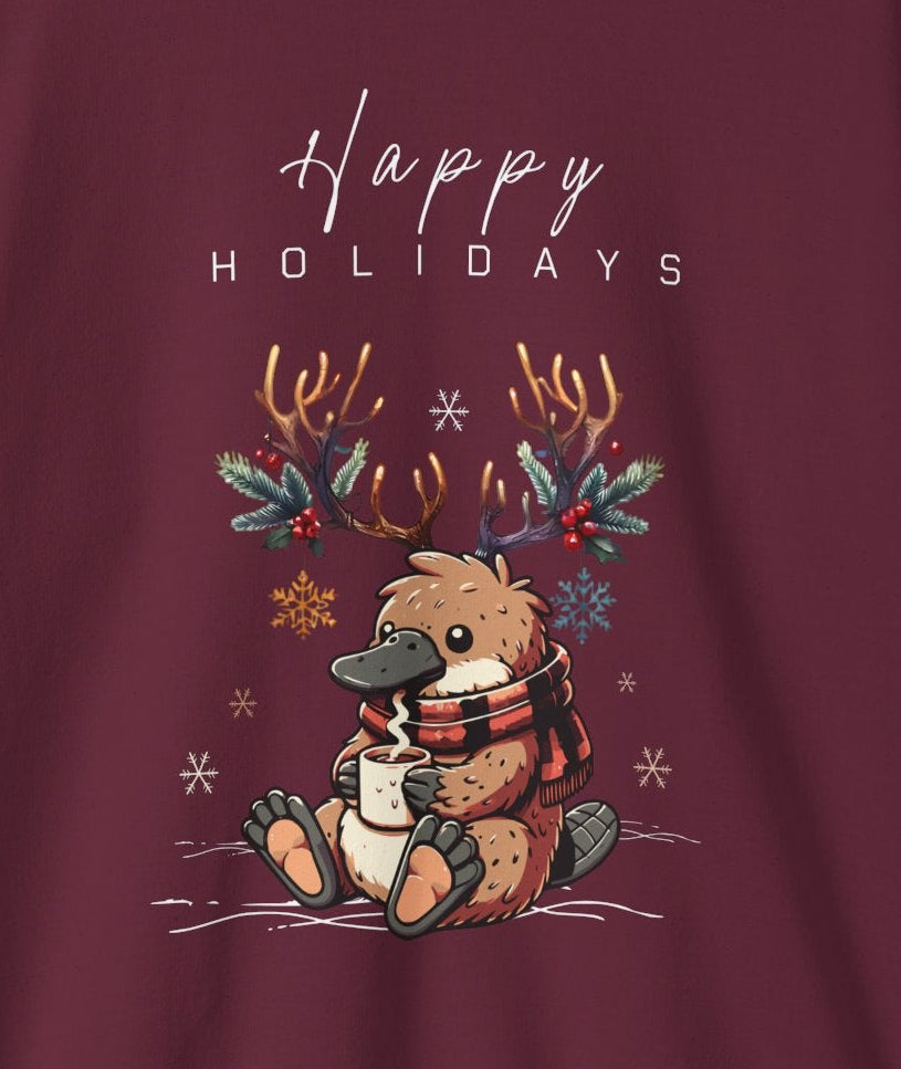 Holiday Platypus, Crewneck Sweatshirt