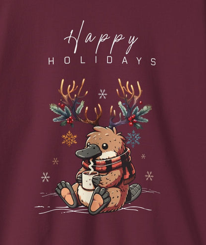 Holiday Platypus, Crewneck Sweatshirt
