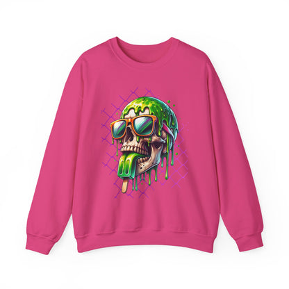 Melted Neon Skull Crewneck Sweatshirt