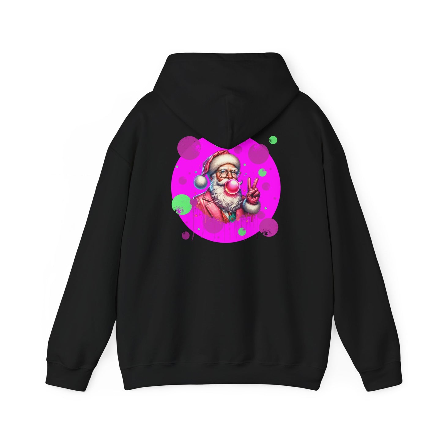 Pink & Green Santa, Hooded Sweatshirt