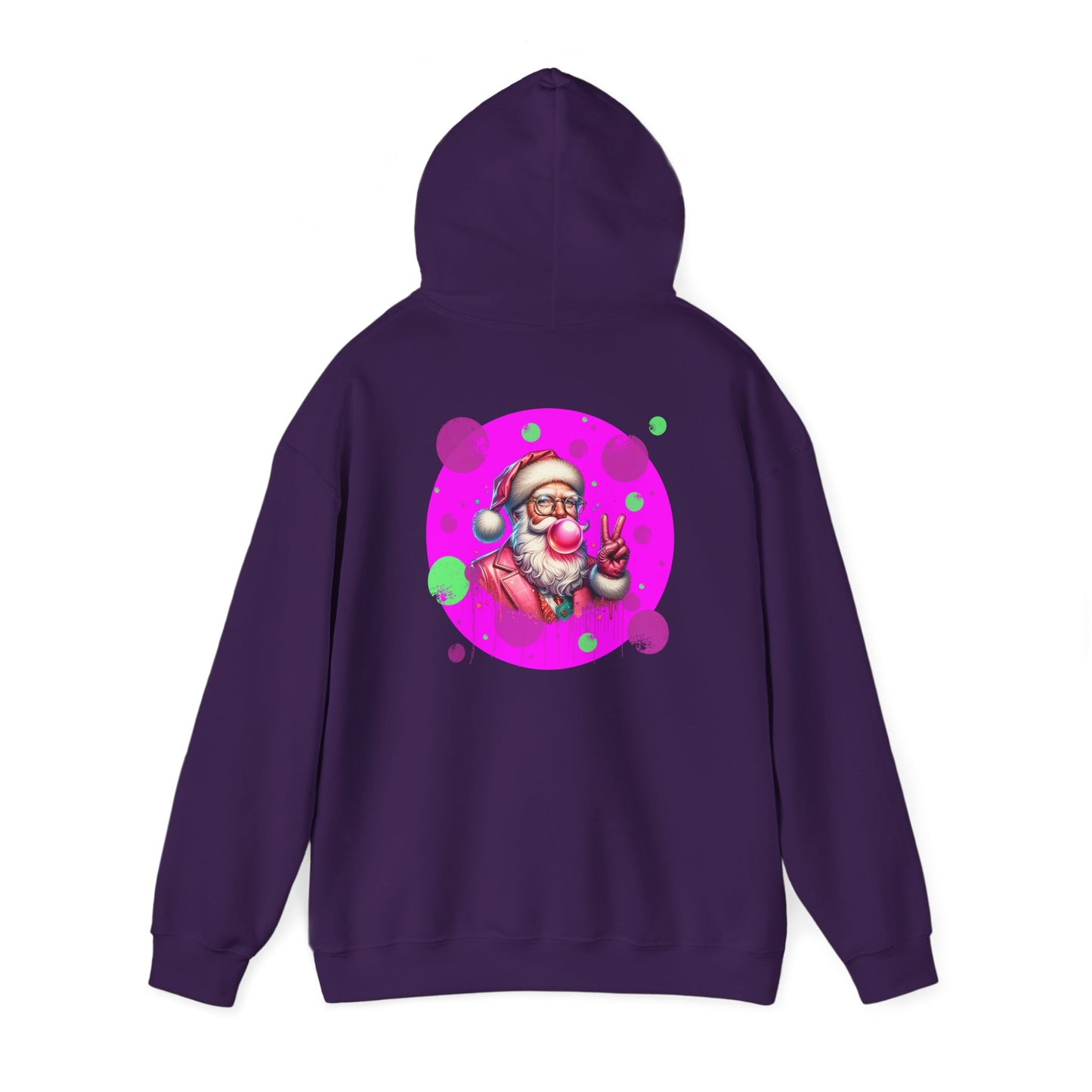 Pink & Green Santa, Hooded Sweatshirt