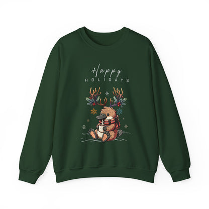 Holiday Platypus, Crewneck Sweatshirt