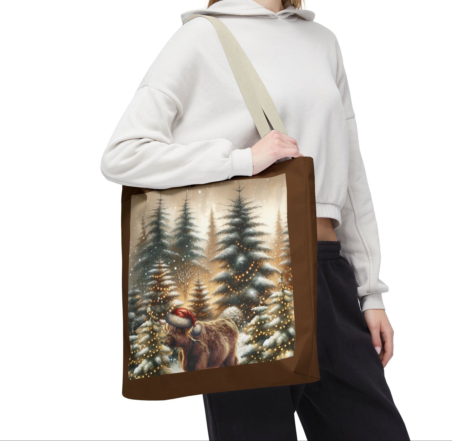 Highland Cow Winter, Tote Bag