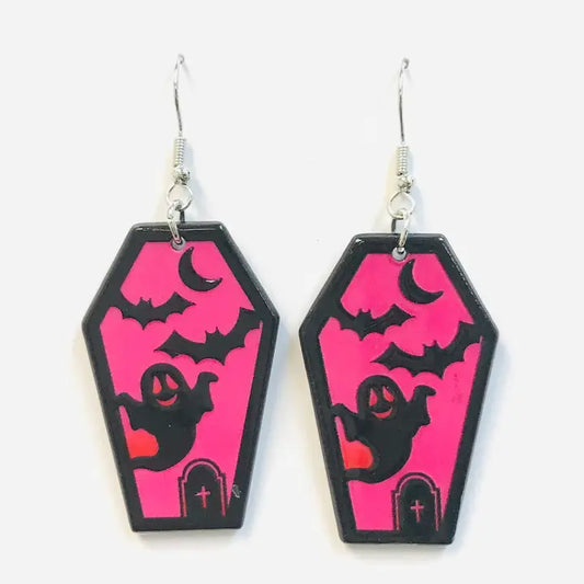 Spirits Bat Coffin Earrings