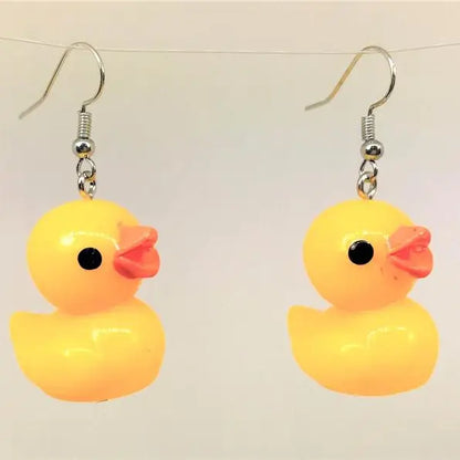 Tiny 3D Rubber Ducky Earrings