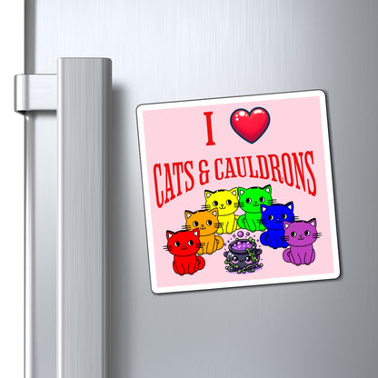 I Love Cats & Cauldrons Magnet