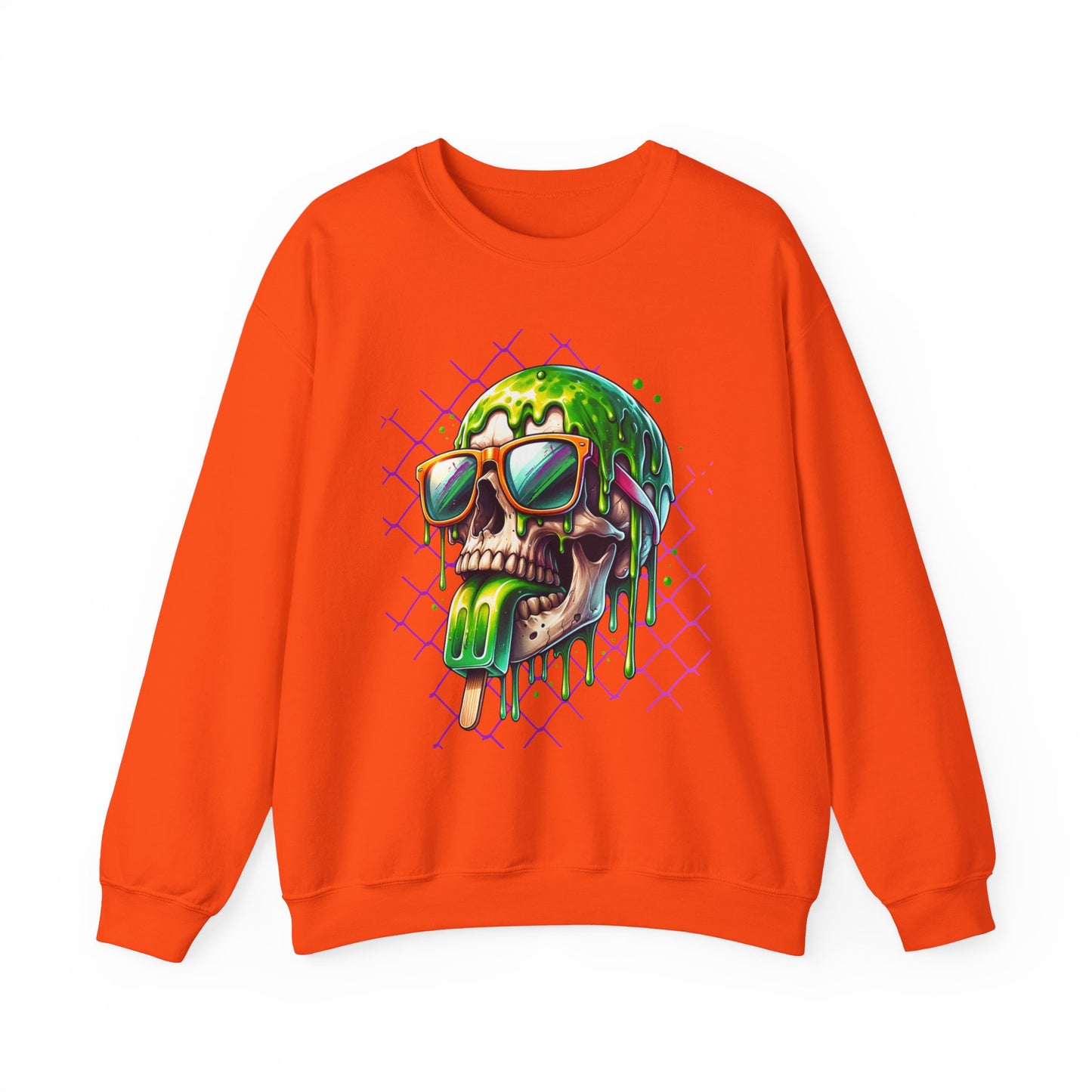 Melted Neon Skull Crewneck Sweatshirt
