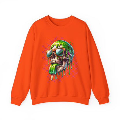 Melted Neon Skull Crewneck Sweatshirt