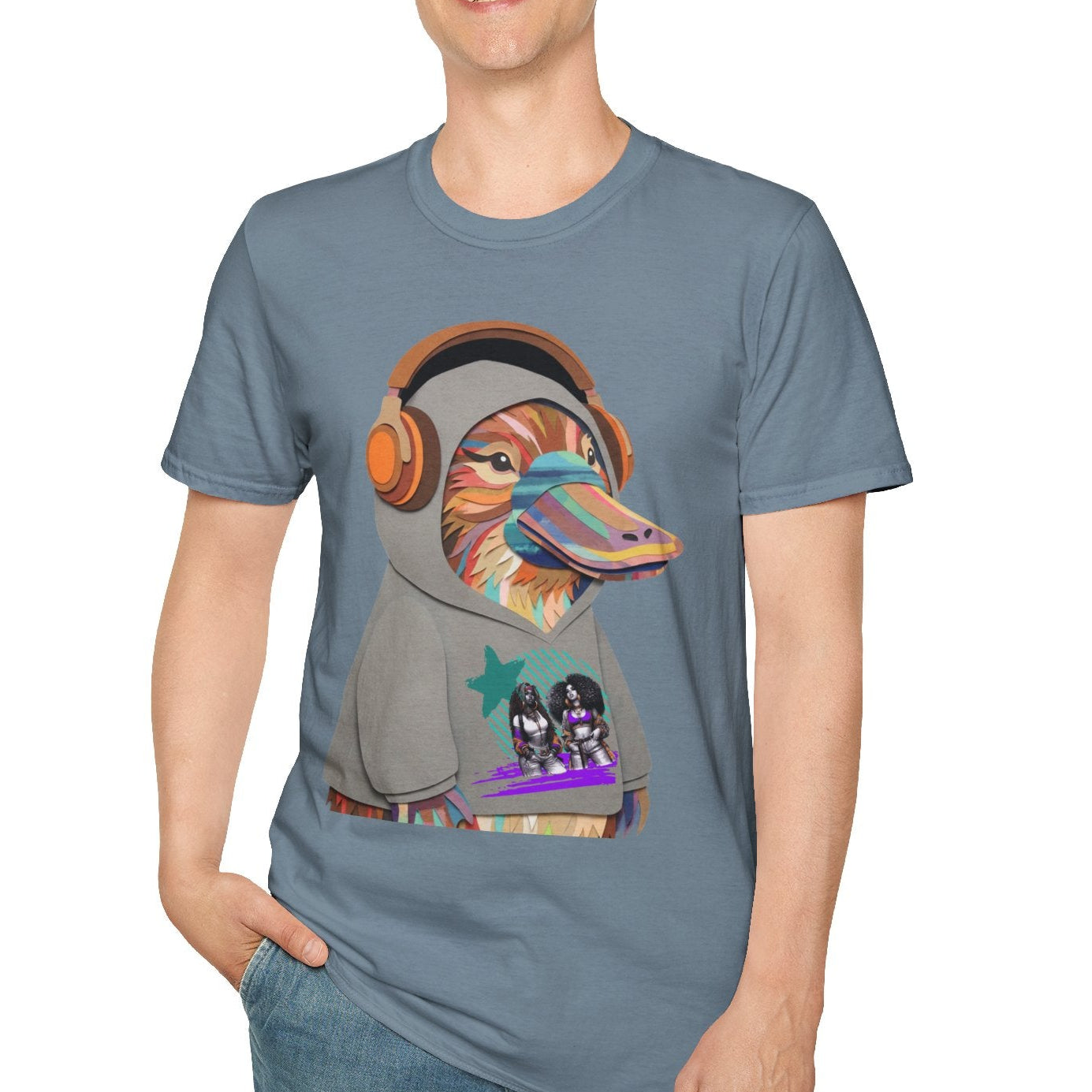 Quirky Animal in Hoodie — Fun Novelty Graphic Tee