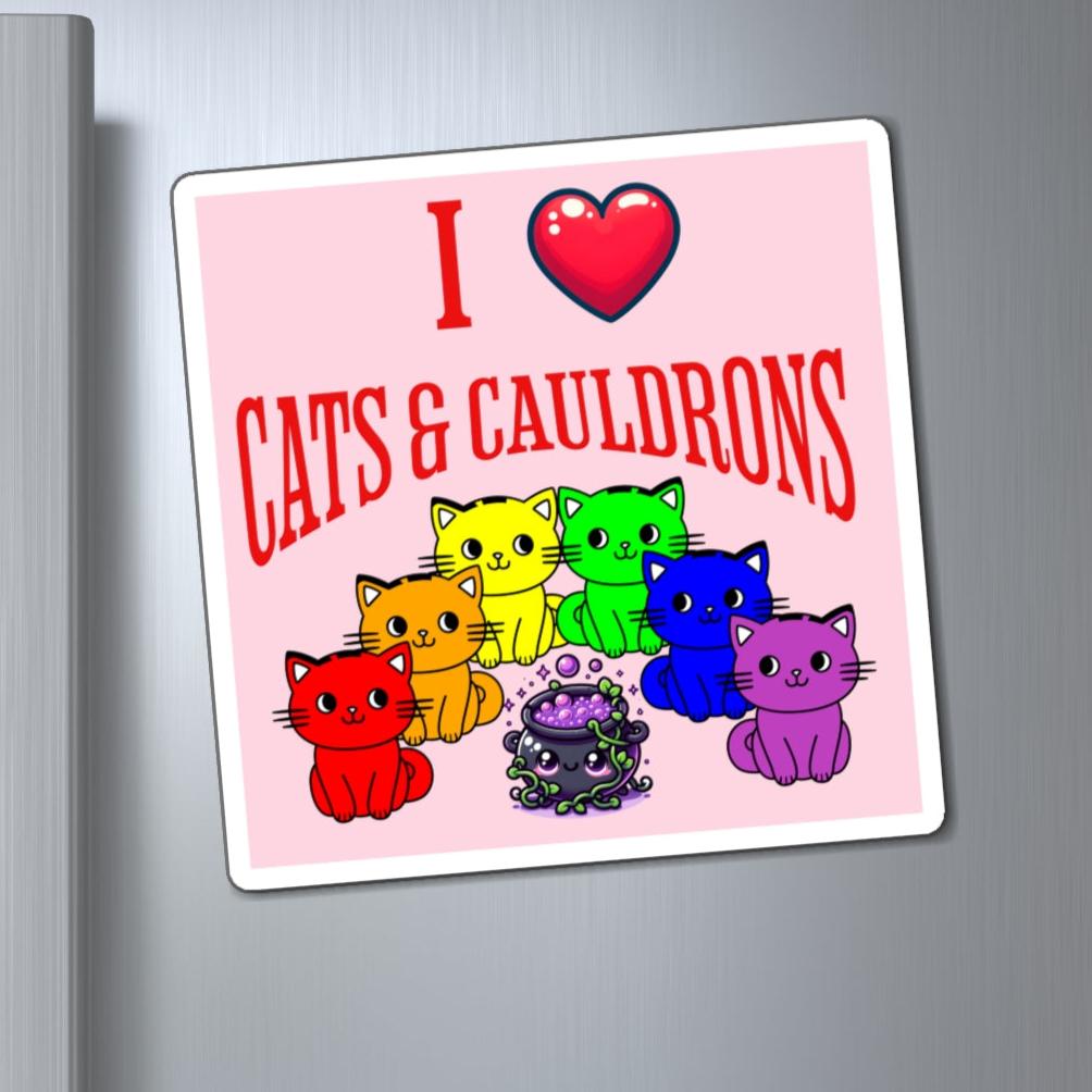 I Love Cats & Cauldrons Magnet