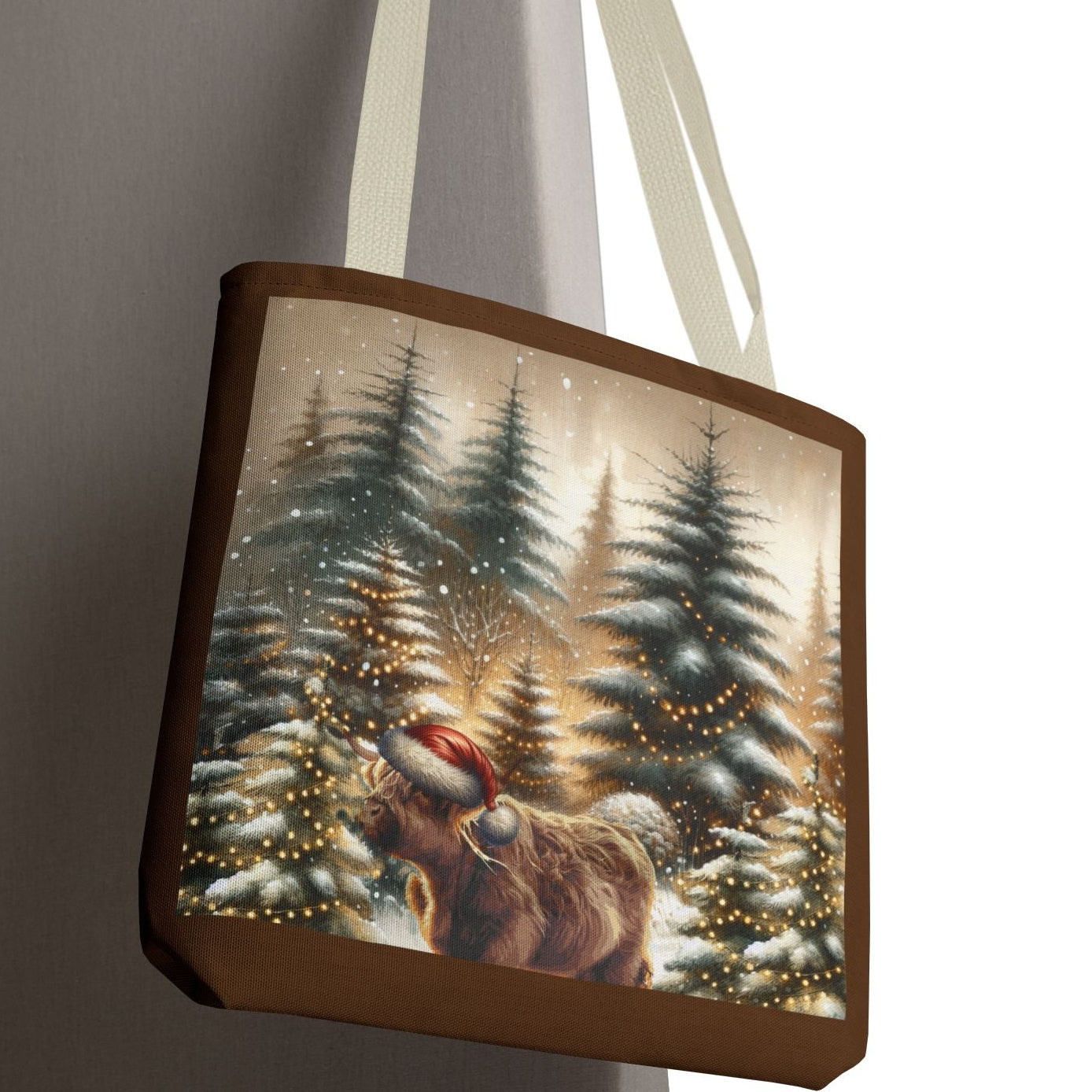 Highland Cow Winter, Tote Bag