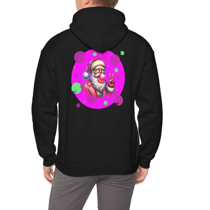 Pink & Green Santa, Hooded Sweatshirt