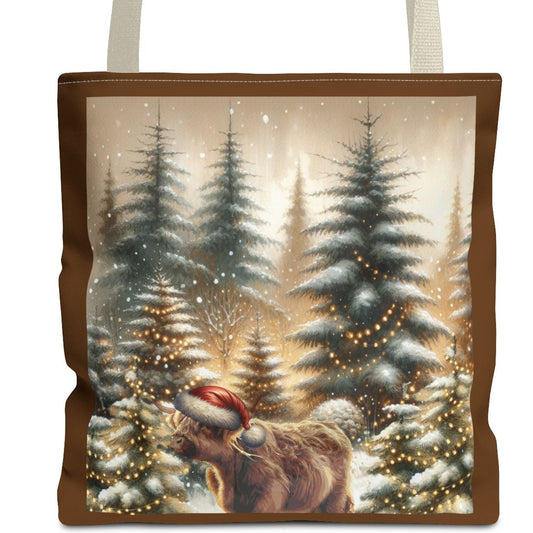 Highland Cow Winter, Tote Bag