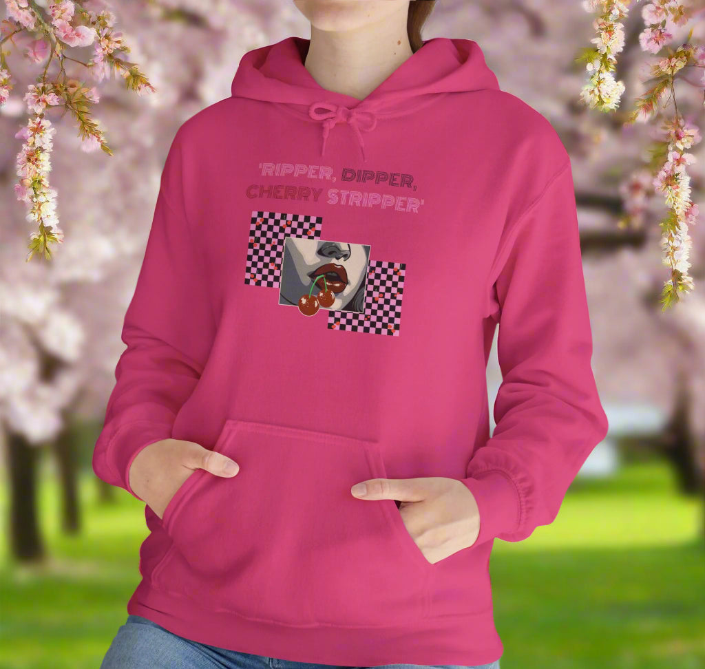Checkered Cherry, Hooded Sweatshirt