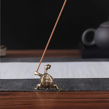 Kung Fu Turtle Incense Holder - Bronze