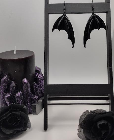 Black Bat Wing Earrings