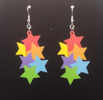 Heart & Star Clusters Earrings (3 piece set)