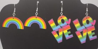 Rainbow Love Earrings (2 piece set)