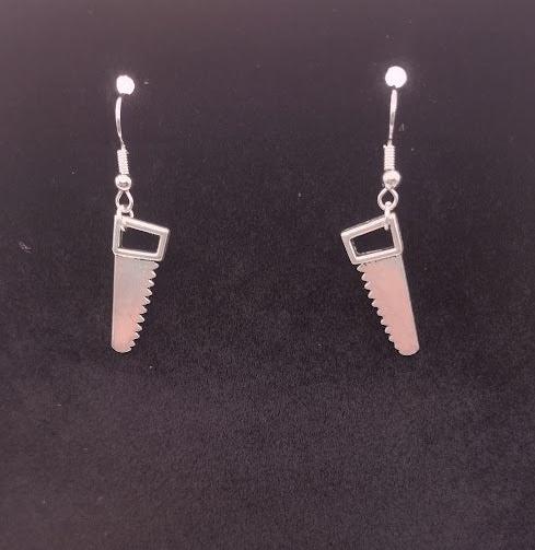 Silver Saw Tool Earrings