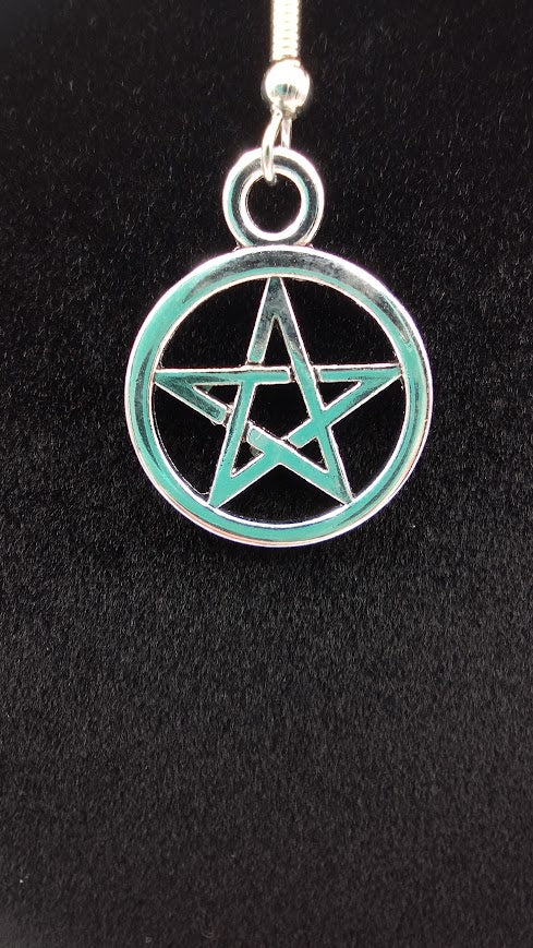 Silver Pentagram Earrings