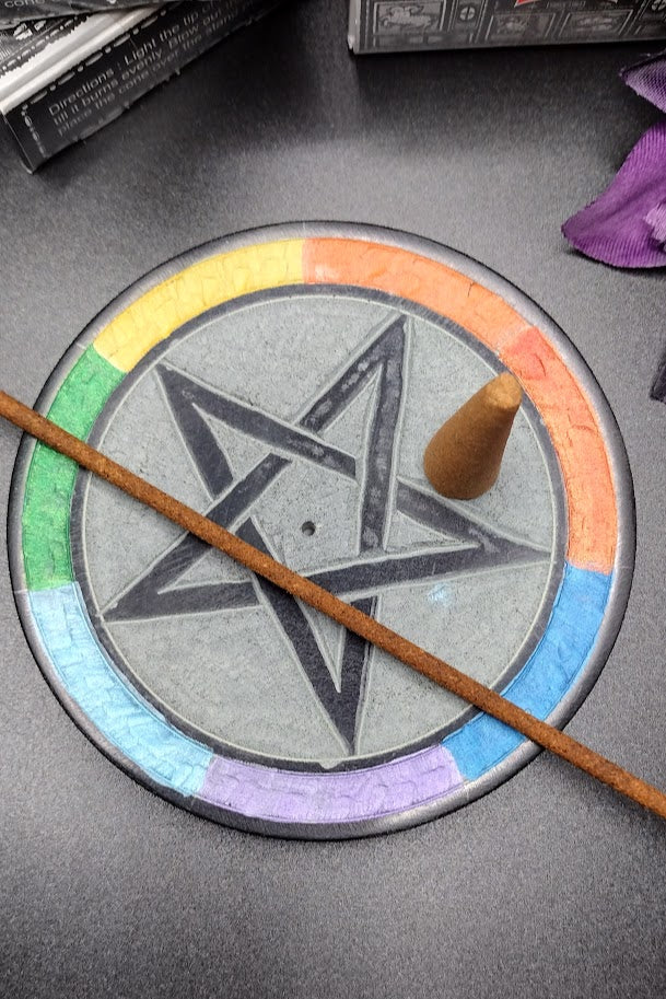 Rainbow Pentacle Incense Burner