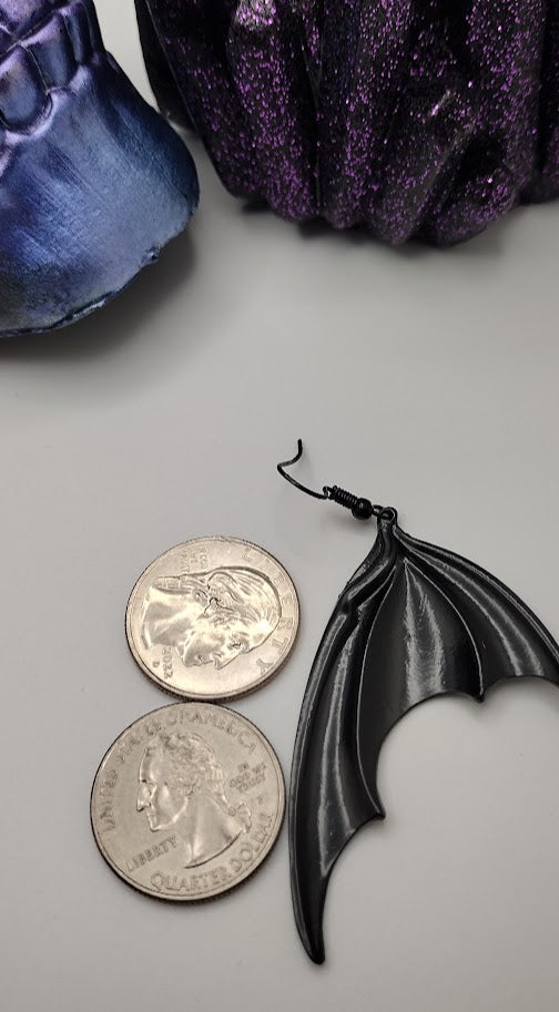 Black Bat Wing Earrings