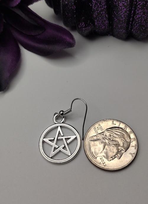 Silver Pentagram Earrings