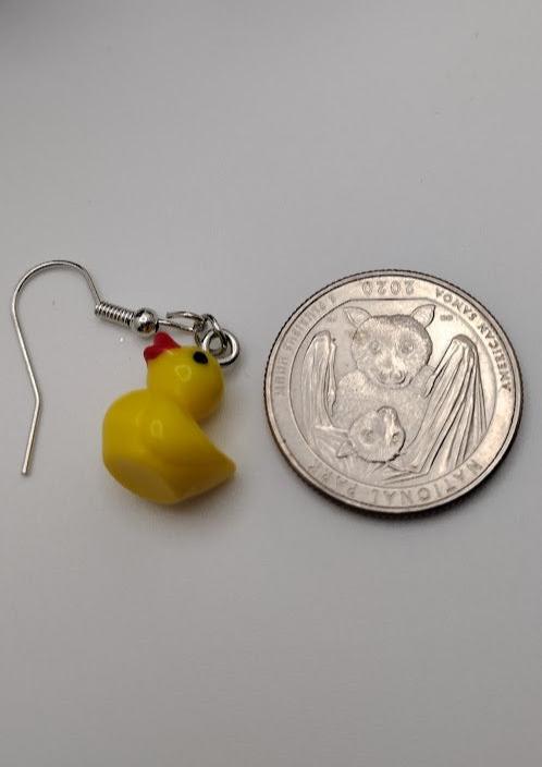 Tiny 3D Rubber Ducky Earrings