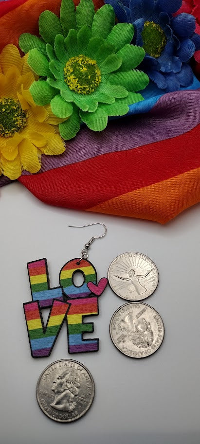 Rainbow Love Earrings (2 piece set)