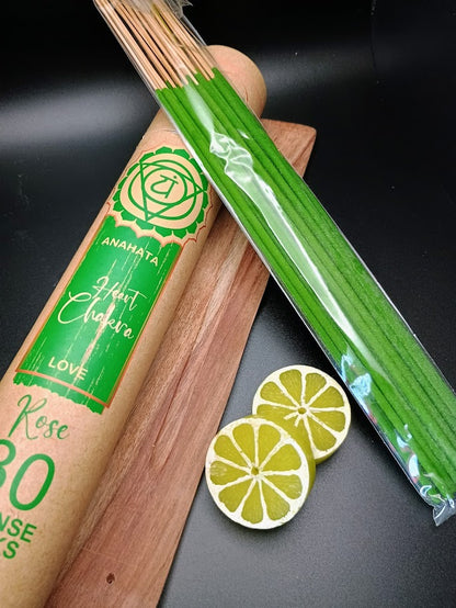 Heart Chakra Incense Sticks - Rose (Green)