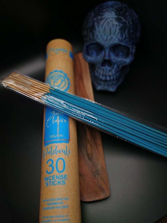 Throat Chakra Incense Sticks - Patchouli (Blue)