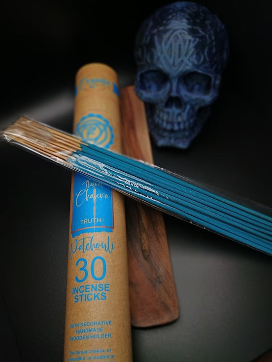 Throat Chakra Incense Sticks - Patchouli (Blue)