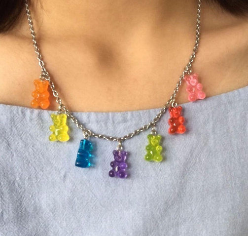 Rainbow Gummy Bear Necklace